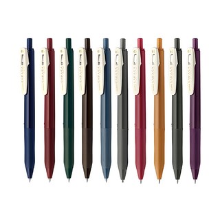 ZEBRA 斑馬牌 SARASA Clip 復古原子筆套組 筆芯0.5mm, 10色, 1組