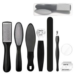 AHOYE 足部美容 專業修足工具套裝 去除老繭死皮 乾濕兩用 附收納盒, 1組, 126g, 8個