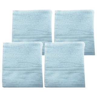 non-no 儂儂 細柔毛巾 棉紗, 吸水快乾 親膚柔軟 雙股紗織造 雙倍吸水 耐磨不掉棉絮, 藍色, 4條