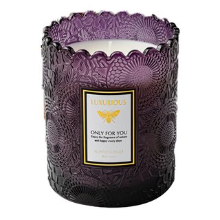 浮雕蕾絲香氛蠟燭, 200g, 1個, 薰衣草桉樹