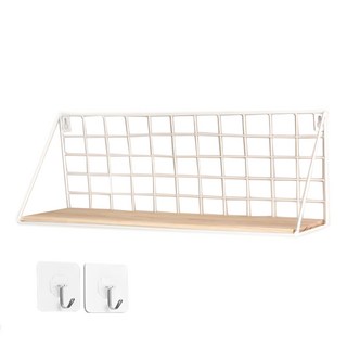 理享家 免打孔牆上置物架 經典款 附安裝工具 無痕掛勾, 白色, 牆壁收納, 1組