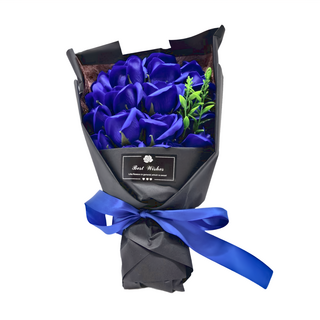 香皂花 Set 18朵花束 教師節禮物, 群青藍, 1件