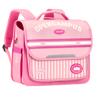 zoyzoii 茁伊 輕鬆學院系兒童護脊書包 橫款 主料牛津布, 330 x 160 x 290mm, 輕盈粉