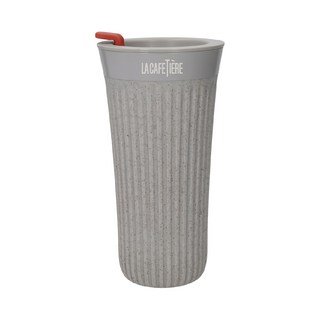 LA CAFETIERE TheBeanie環保隨行杯, 紅色/迷霧灰, 450ml, 1個