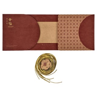 雙層封套禮盒 Set, T字隔板，牛皮無印/白色無印/金, 復刻窗花, 1組