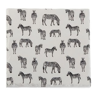 VERSA 陶製隔熱墊 斑馬圖案 19.8 cm, 1個, 白色 + 黑色