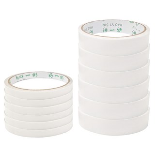 雙面膠 Set 1CM+2CM 各6入 共12個, 透明, 1組