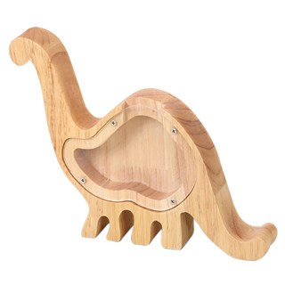 CHIFUN SENHUO 祈樂森活 木質存錢筒 恐龍造型 16x20x3公分, 長頸龍 木頭色, 1個