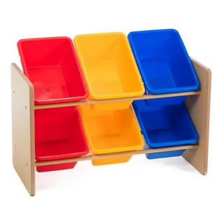 DELSUN 六格玩具收納架 繽紛彩虹 台灣製造 適用年齡3~8歲, 1組