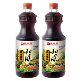 萬家香 和風輕食佐醬, 100%天然豆麥醬油, 無油零脂肪沙拉醬, 1L, 2瓶