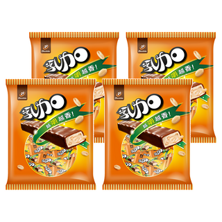 77 乳加 迷你巧克力 123g, 4袋, 香濃滑順牛奶巧克力, 花生顆粒, 獨立包裝