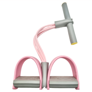 OMG 升級6管加粗 腳蹬拉力器 仰臥起坐健腹訓練輔助器, 粉紅色, 1個, 長度:18cm
