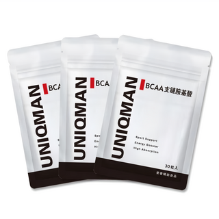 UNIQMAN 優仕曼 BCAA支鏈胺基酸 素食膠囊 0.8g, 3包, 30顆