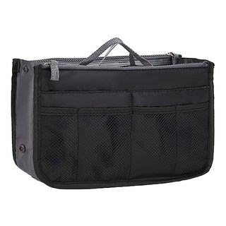 COMET 大容量包中包收納袋, 包內格層收納化妝品, 聚酯纖維, 黑色, 小(21 x 14 x 8cm)