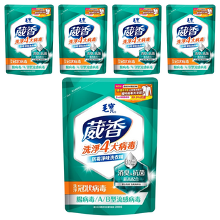 毛寶 葳香抗菌洗衣精補充包 防霉淨味 特濃 消臭&抗菌, 2kg, 5包