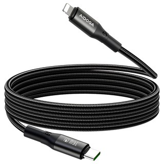 AIDOGA 艾迪伽 爵士系列 36W Type-C-Lightning PD傳輸快充線, 鈦灰色, 200cm, 1條