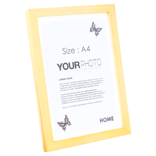 iINDOORS 英倫家居 北歐簡約實木相框 A4 300g, 原木色, 1件