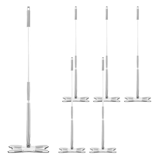 拍平方 X型免手洗平板拖把 蝴蝶款 灰色 EVA ABS細纖維, 6支, 140 x 37 x 15cm