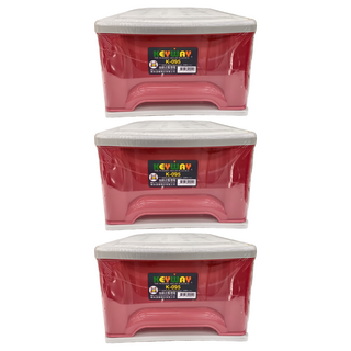 KEYWAY 聯府 抽屜櫃 20L K095, 紅色, 3個