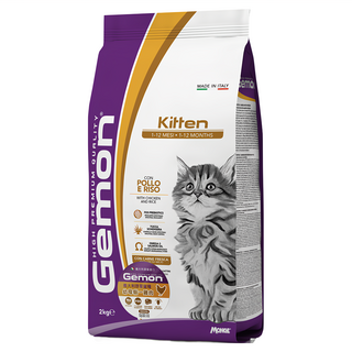 Gemon 啟蒙 幼母貓用乾飼料 雞肉米飯口味 1-12個月適用, 雞肉, 2kg, 1袋
