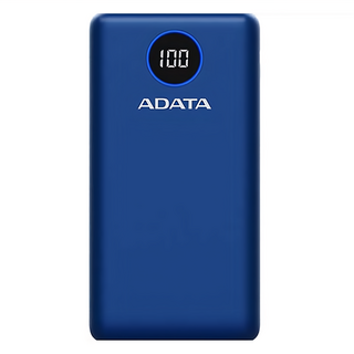 ADATA 威剛 快充行動電源 20000mAh USB-A + Type-C, P20000QCD, 藍色, 1個
