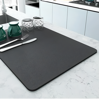 廚房置物硅藻泥吸水墊 - 廚房餐具瀝水墊 碗盤吸水墊, 40 x 50cm, 極簡深灰, 1個