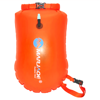 Marjaqe 戶外用品可充氣漂流袋跟屁救生包 防水桶包, 橙色