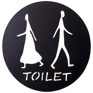 OPUS 東齊金工 金屬廁所標示牌 TOILET 樣式 SB-to02(B) 型號 台灣產, 1個