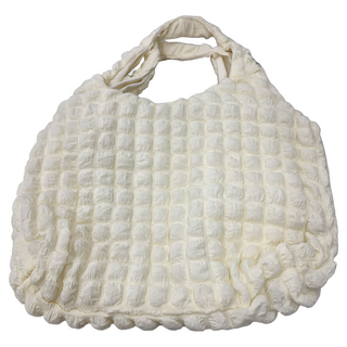 SCHÖN 格子側肩包 - 梭織材質, 白, 1個