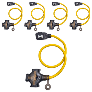 PowerWork 動力工廠 1對3座耐熱動力軟線, 0.6m, 黃色, 5條