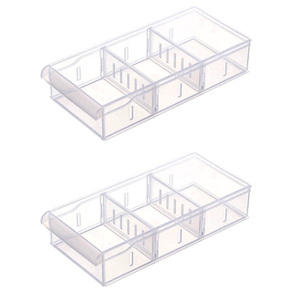 KEYWAY 聯府 Fine隔板整理盒, 透明色, 2個