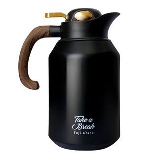 FUJI-GRACE 富士雅麗 316不鏽鋼快開咖啡保溫壺 單手開蓋, 黑色, 1.7L, 1個