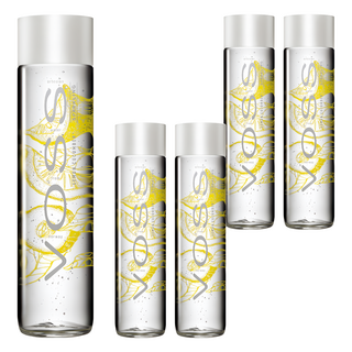 VOSS 芙絲風味氣泡水 檸檬小黃瓜, 瓶裝水界的愛馬仕, 無糖零熱量, 雪碧口感, 時尚玻璃瓶身, 375ml, 5瓶