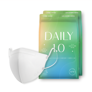 CLA Daily 1.0輕薄C型口罩 S KF94, 2包, 白色, 50片 - 兒童適用，舒適透氣, 25片
