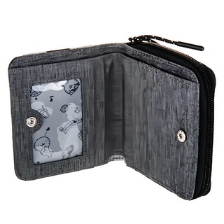 酷企鵝 30週年短夾, 輕巧方便, 卡片收納, 時尚灰色, 拉鍊安全, 11 x 3 x 10cm