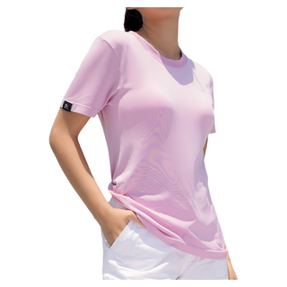 CHEAUCHI 巧奇 COOL 涼T 素面短袖排汗 100%尼龍 台灣製, M, 藕色玫瑰