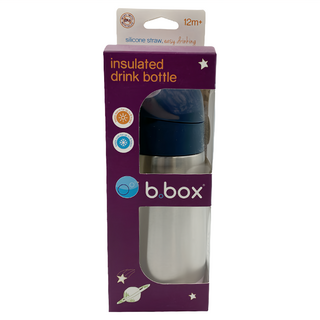 b.box 不鏽鋼吸管保冷杯, 專為兒童使用設計, 一按即開, 輕鬆喝水不費力, 為小手設計的提把, 方便手提攜帶, 以安全無毒材質製成, 紫蘿蘭, 350ml, 1個