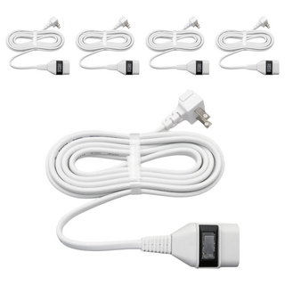 Mayka 明家 1插1開關中繼線, 1m, 白色, 5條