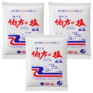 伯方塩 海鹽 500g 粗鹽, 3包