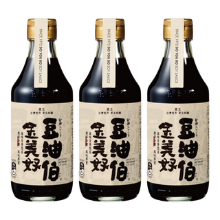 豆油伯 金美好無添加糖釀造醬油, 台灣釀造, 300ml, 3瓶