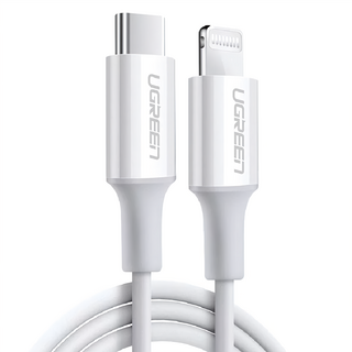 UGREEN 綠聯 3A快充 USB-C-Lightning iPhone 充電線, 0.25m, 白色, 1條