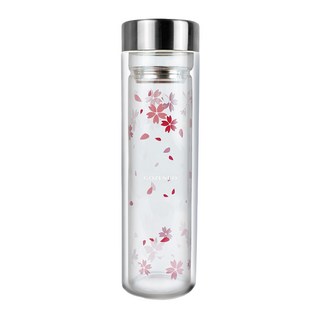 GOZENBO 御膳坊 雙層濾網玻璃杯, 櫻花, 500ml, 1個