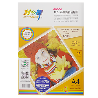 COLOR DANCE 彩之舞 RC珍珠面高畫質數位相紙 防水 265克重 HY-B75 25張, A4(297 x 210 x 厚度0.27mm)