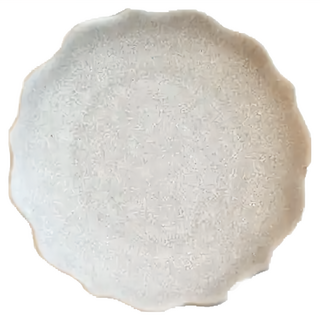 美濃燒 桔梗花邊小碟，陶瓷，日本產，8.4xH1.4cm, 古董白, 1個