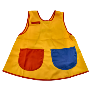 拼色撞色輕便圍兜 - 拼色口袋, 活力黃, 1件, 1件