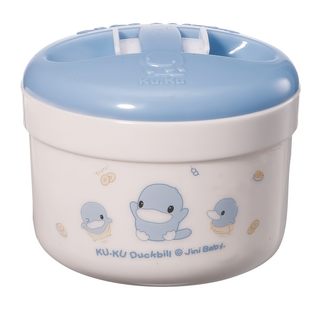 KU.KU Duckbill 酷咕鴨 密封式兩用粉撲盒 藍色 50ml, 方便攜帶 呵護寶寶肌膚, 1個