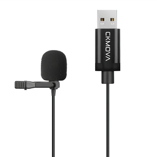 CKMOVA 全向電容式領夾式麥克風 LUM2 USB, 適用於Windows和Mac電腦，帶USB-A端口，內置降噪專業音頻解碼芯片，2米線長, 1個