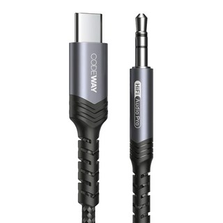 CODEWAY Type-C to AUX 高保真音質 音源線 2m, 黑色, 單一商品, 1條