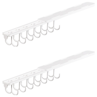 內衣滑軌掛勾衣架 雙勾款, 白色, 2個