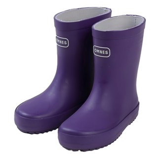 OMNES 北歐色系兒童雨鞋雨靴, 深紫色, 20cm
